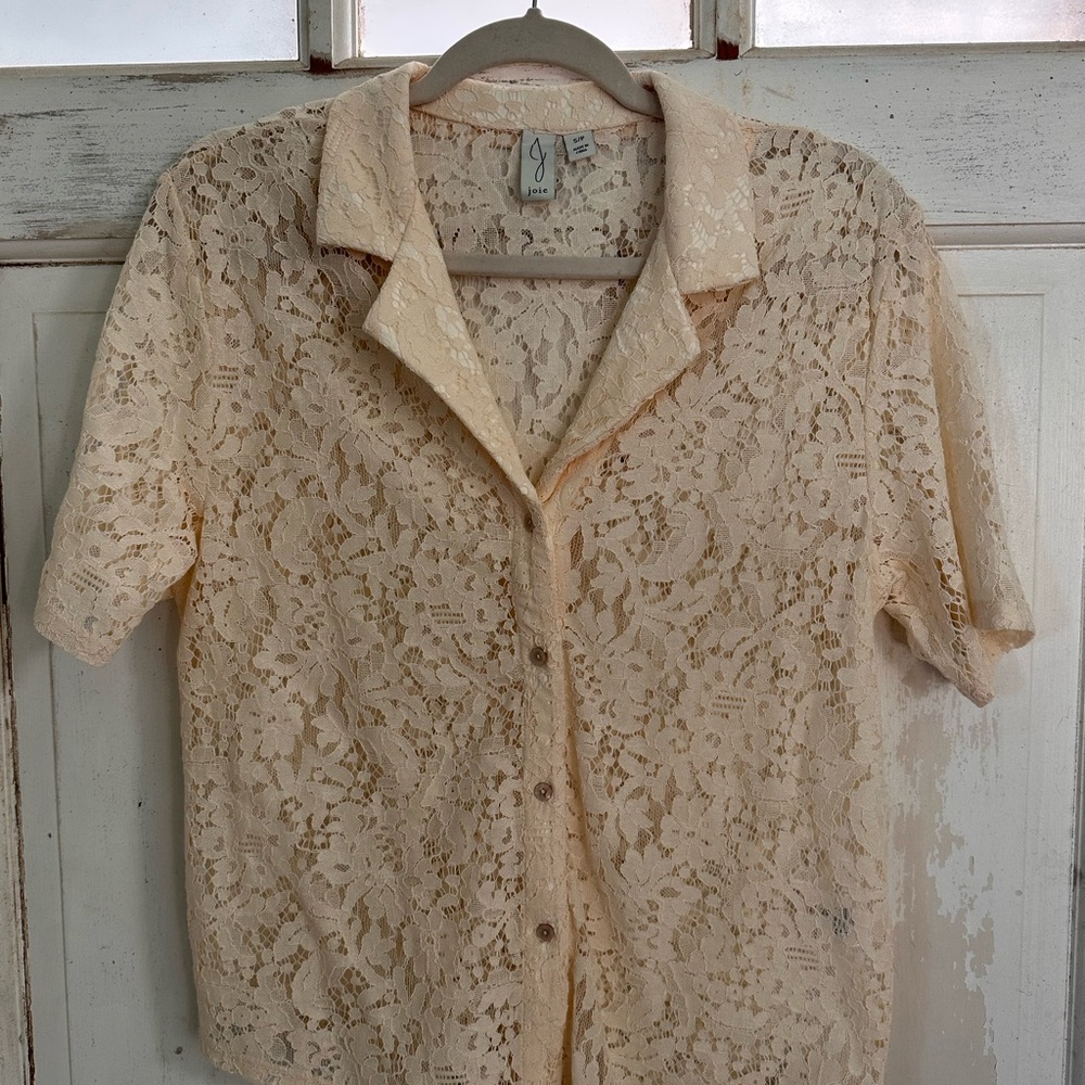 Joie Cream Lace Top